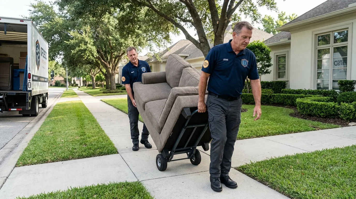 Local residential moving crew loading furniture in Rich Hill, MO